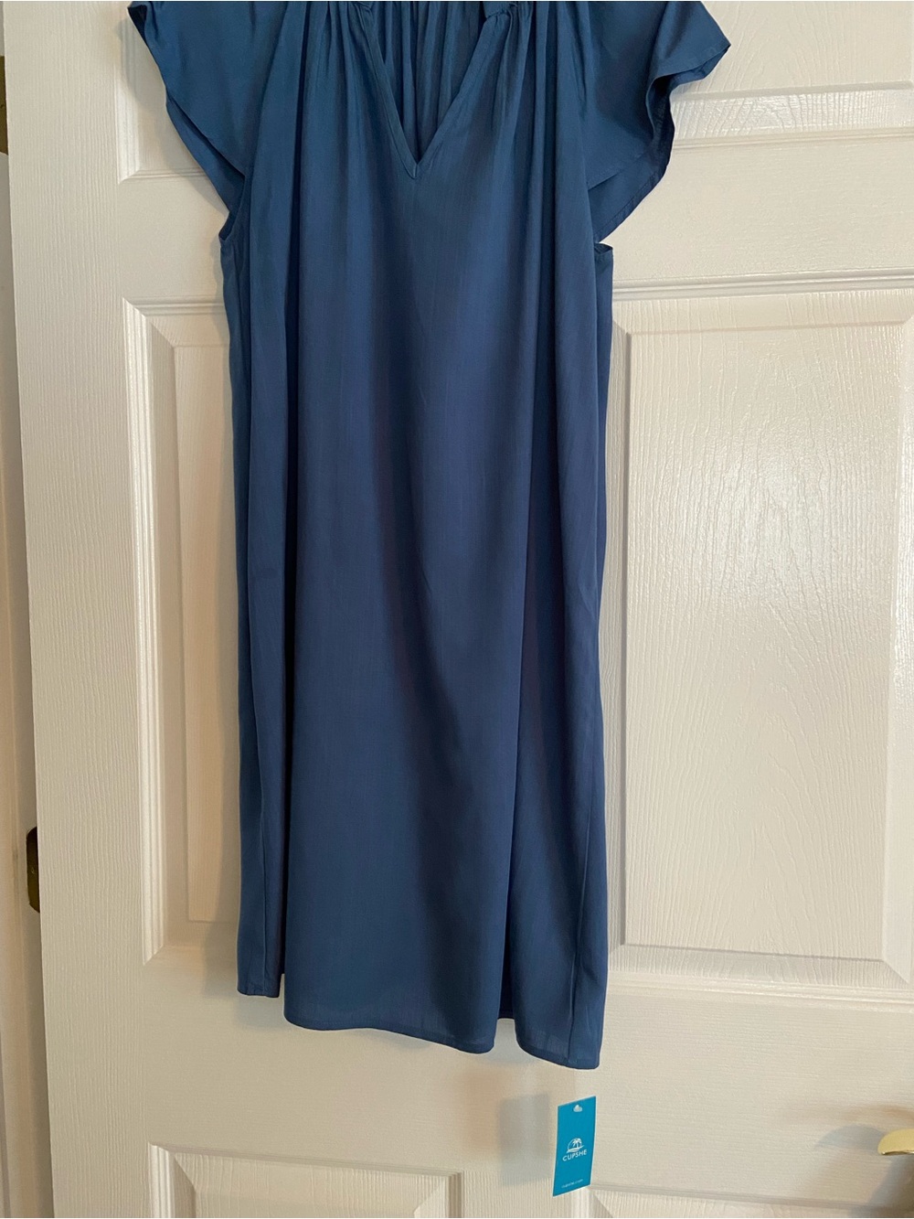 Cupshe Blue Short Sleeve V-Neck Women's Coverup/Dress. -  Size M